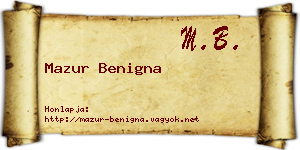 Mazur Benigna névjegykártya